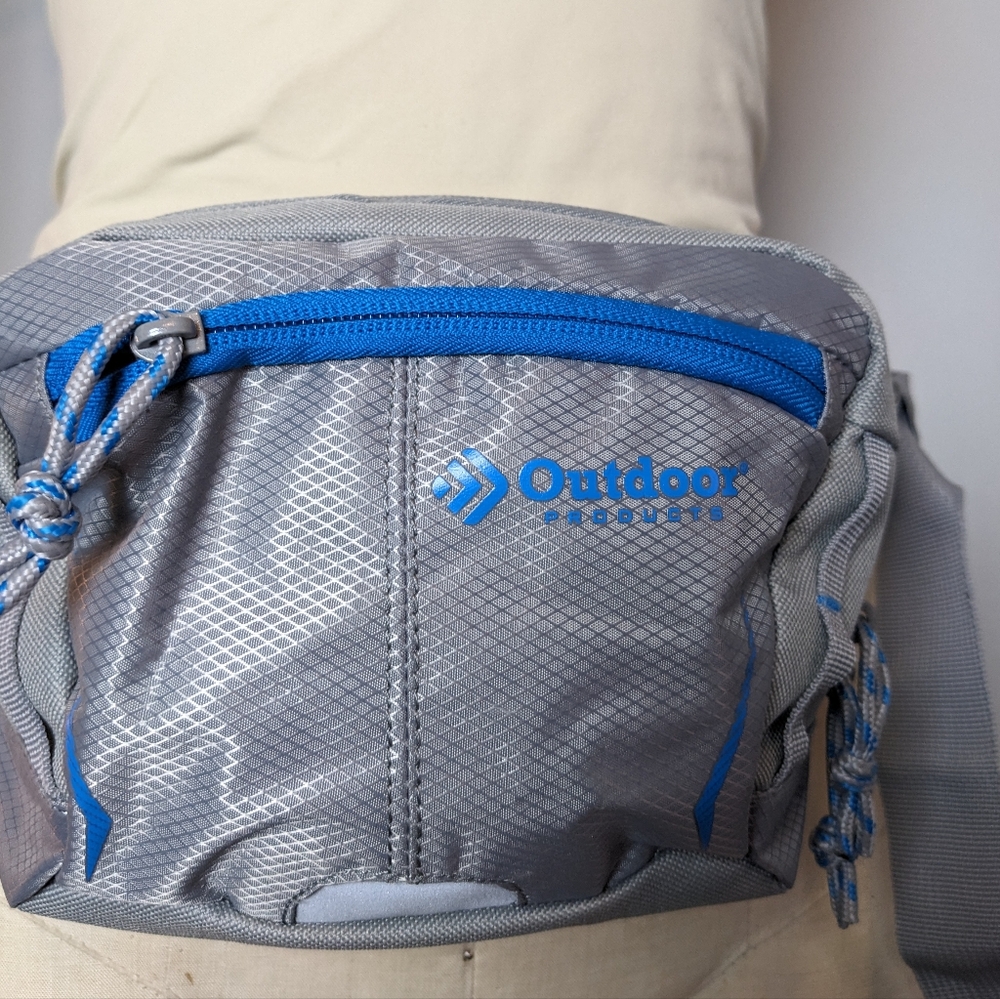 Outdoor Products, Gray, blue, adjustable crossbody pack, OSFM - Picture 7 of 7